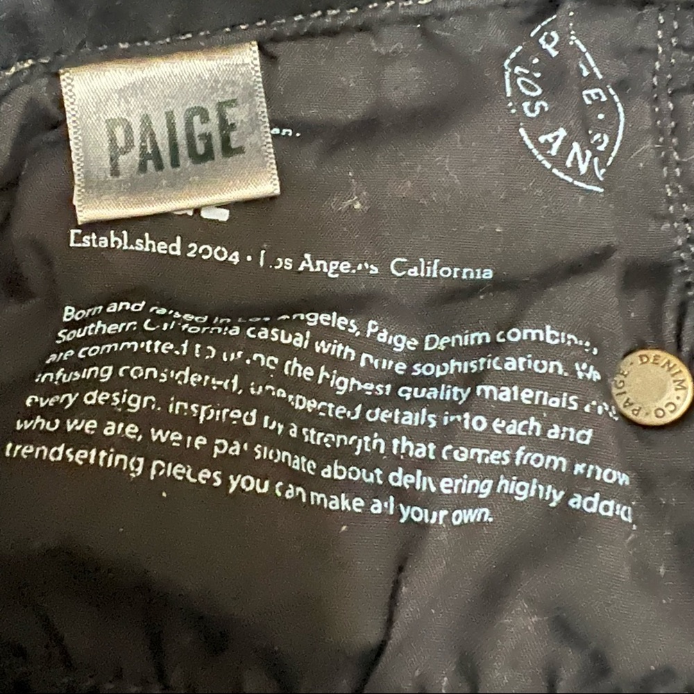 ❌SOLD❌ Paige Edgemont Exposed Double Zipper Jeans, Dark Blue Denim sz 28 Peyton - Picture 5 of 17